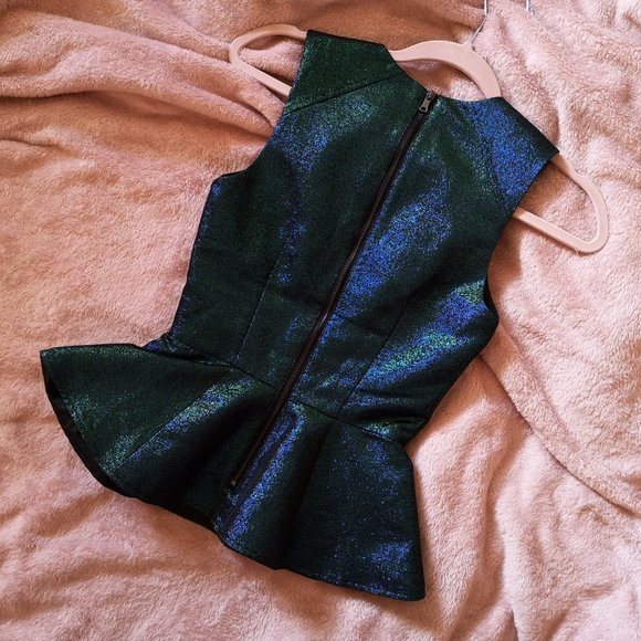 H&M Premium Collection Peplum Top Shifting Colors - Picture 2 of 2